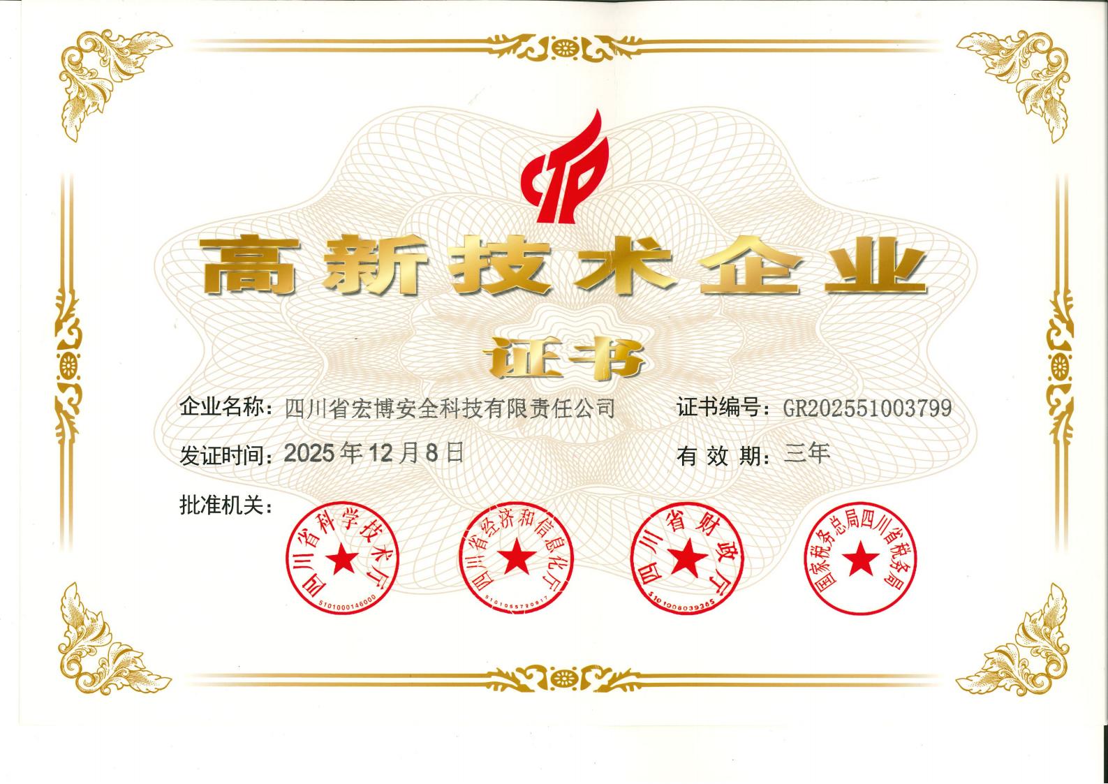 高新技术企业证书（2025最新）